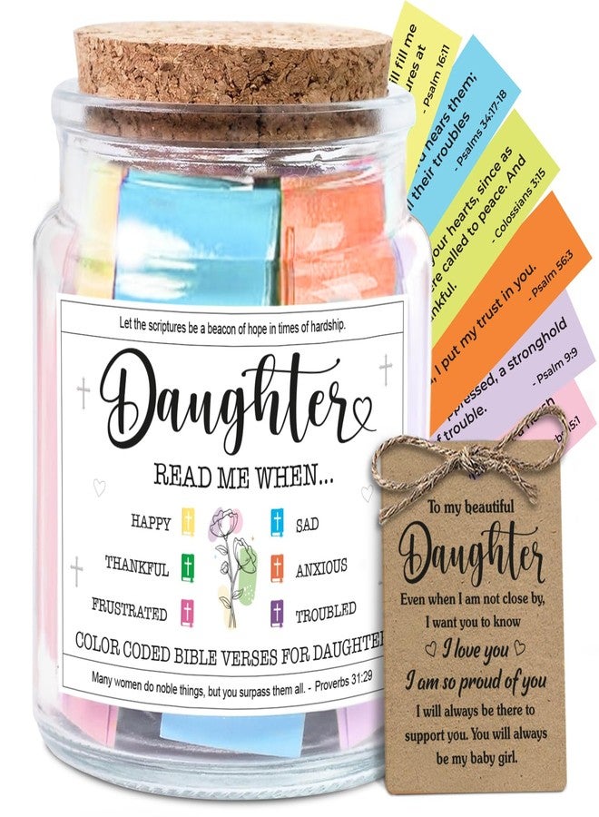 NewEleven Christmas Gifts for Daughter - Inspirational, Birthday Gifts For Daughter, Teen Girl, Adult Daughters - Daughters Birthday Gift Ideas From Mom, Dad - Bible Verse Jar - Image 1